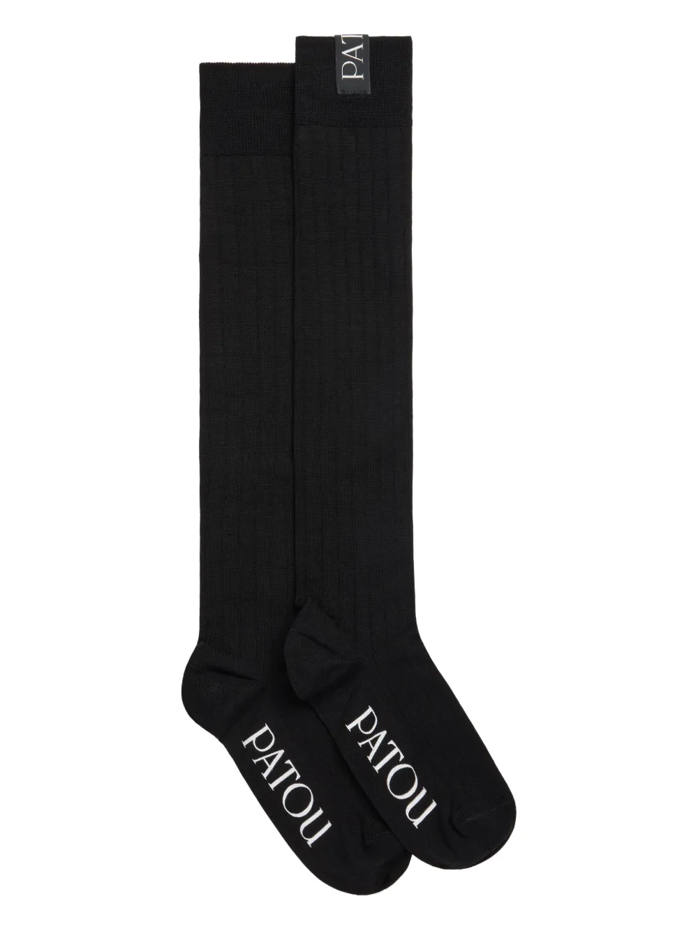 Patou ribbed knee-high socks | Black | Image 1