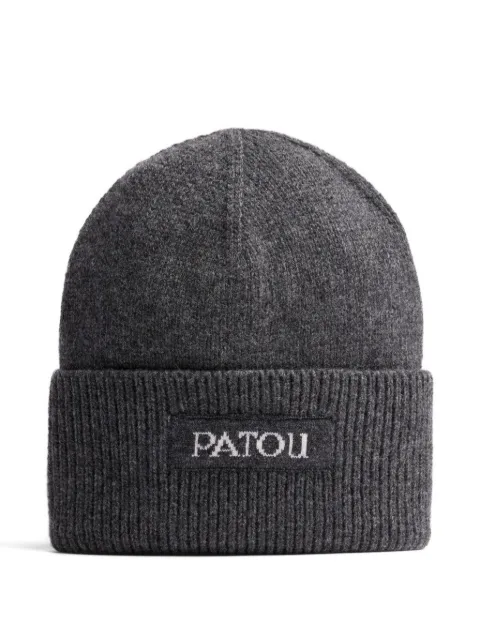 Patou logo-patch beanie hat