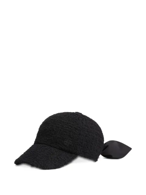 Patou Tweed honkbalpet met strik