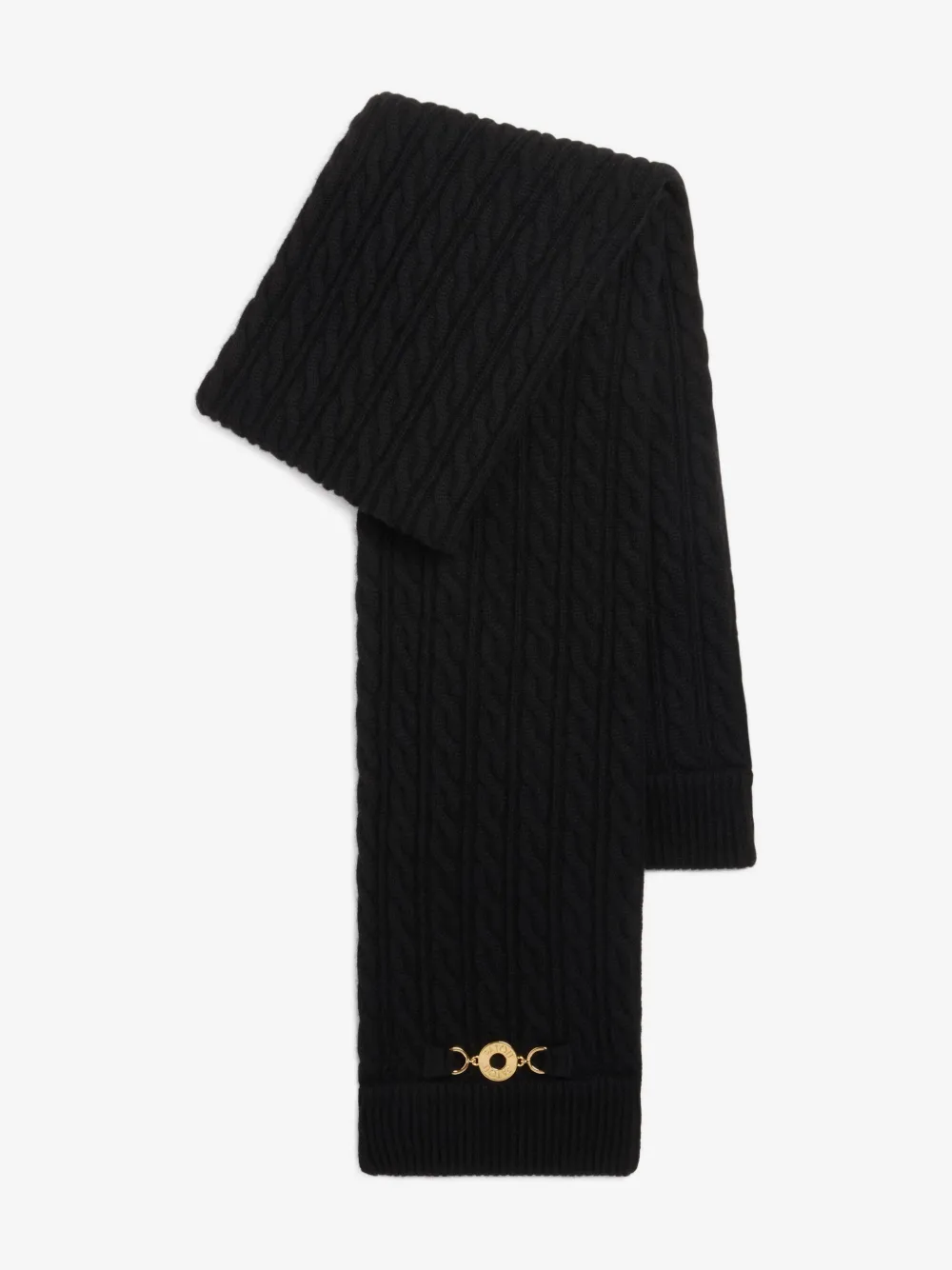 Patou braided-knit scarf | Black | Image 1