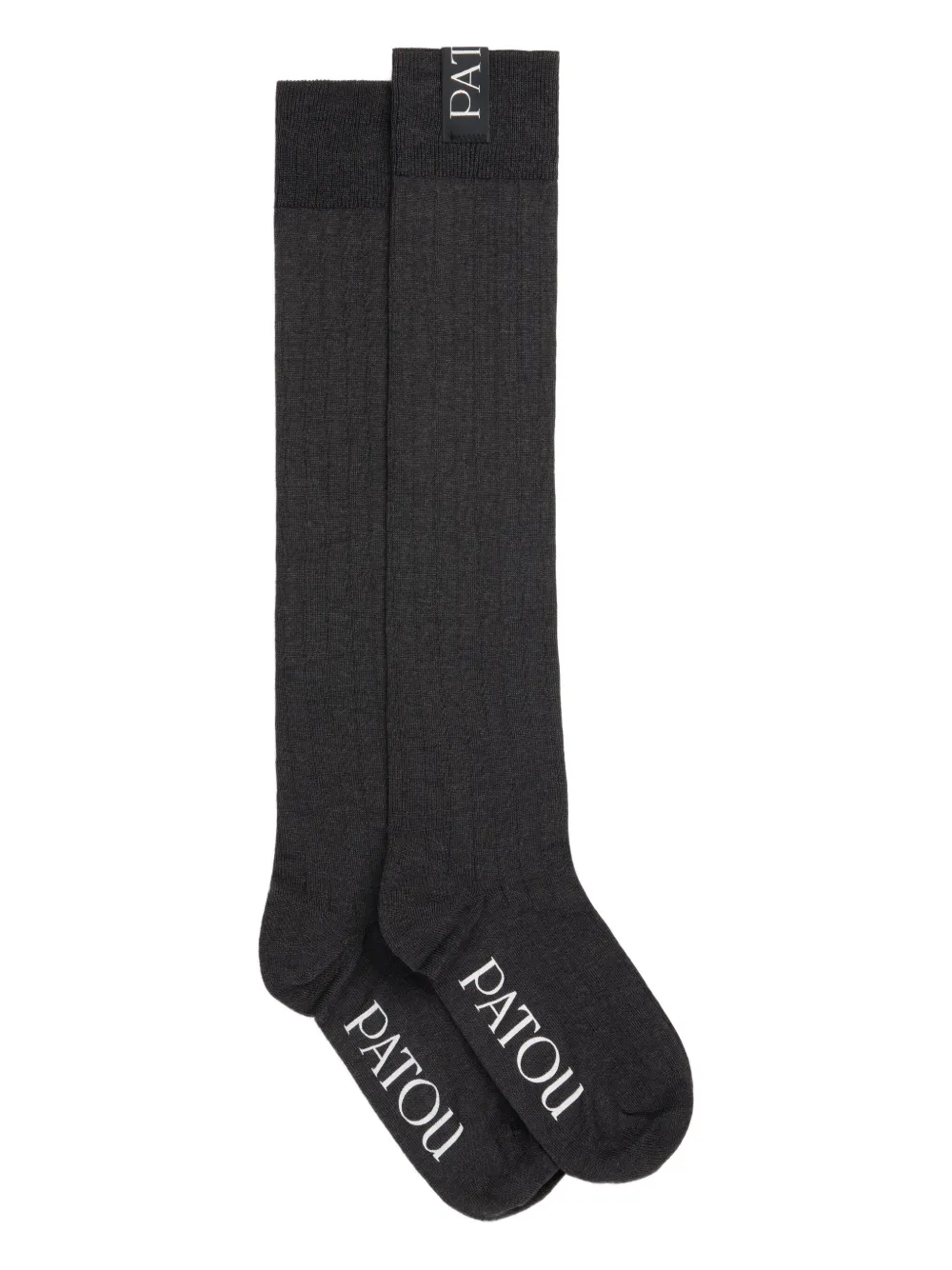 Patou ribbed knee-high socks | Black | Image 1