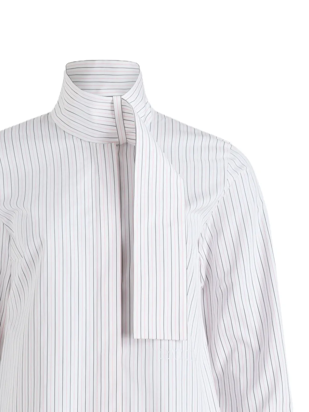 Patou Blouse met sjaalkraag en krijtstreep - Wit