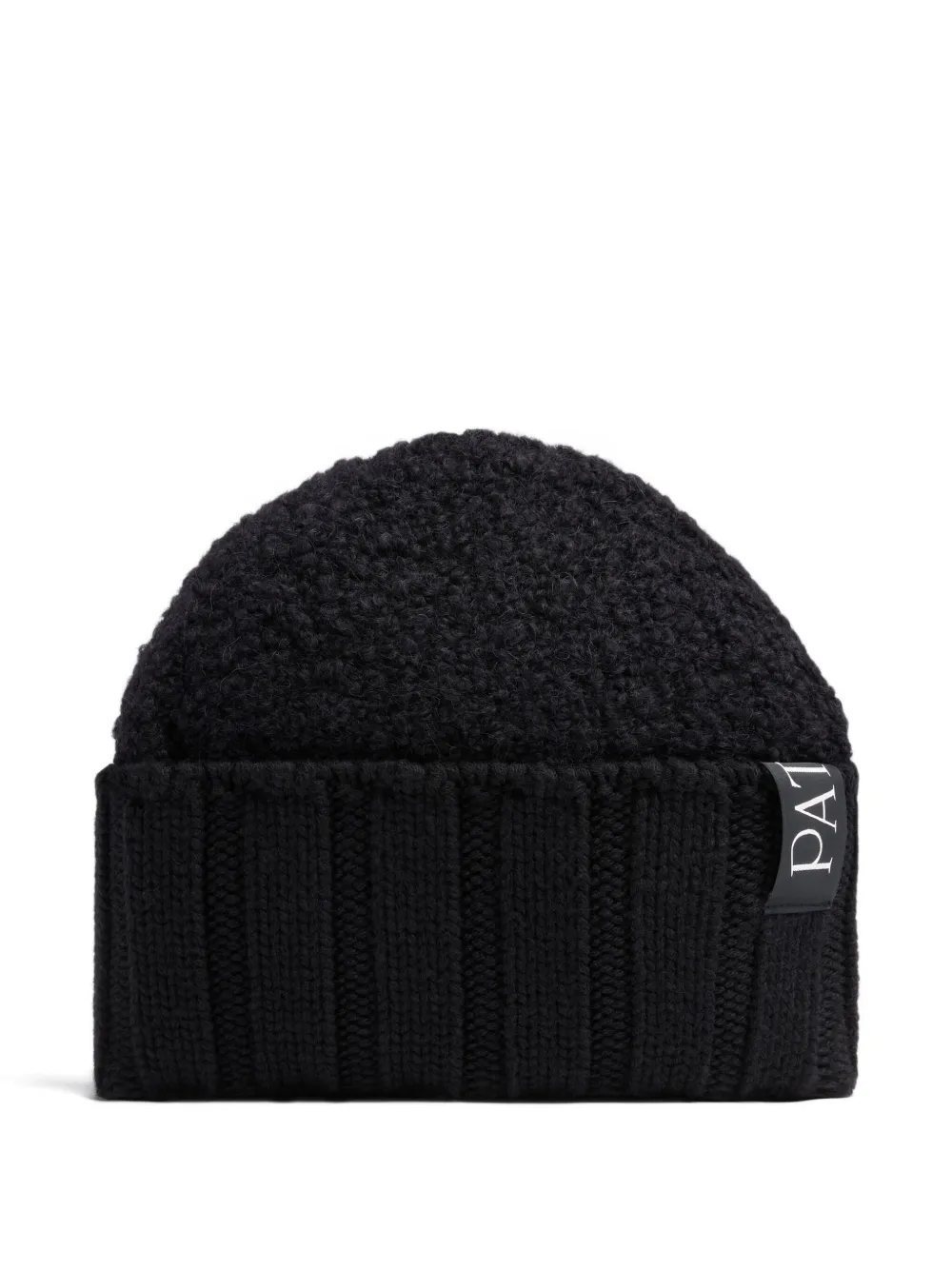 Patou Bouclé geribbelde muts Zwart