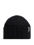 Patou bouclé ribbed beanie hat - Black