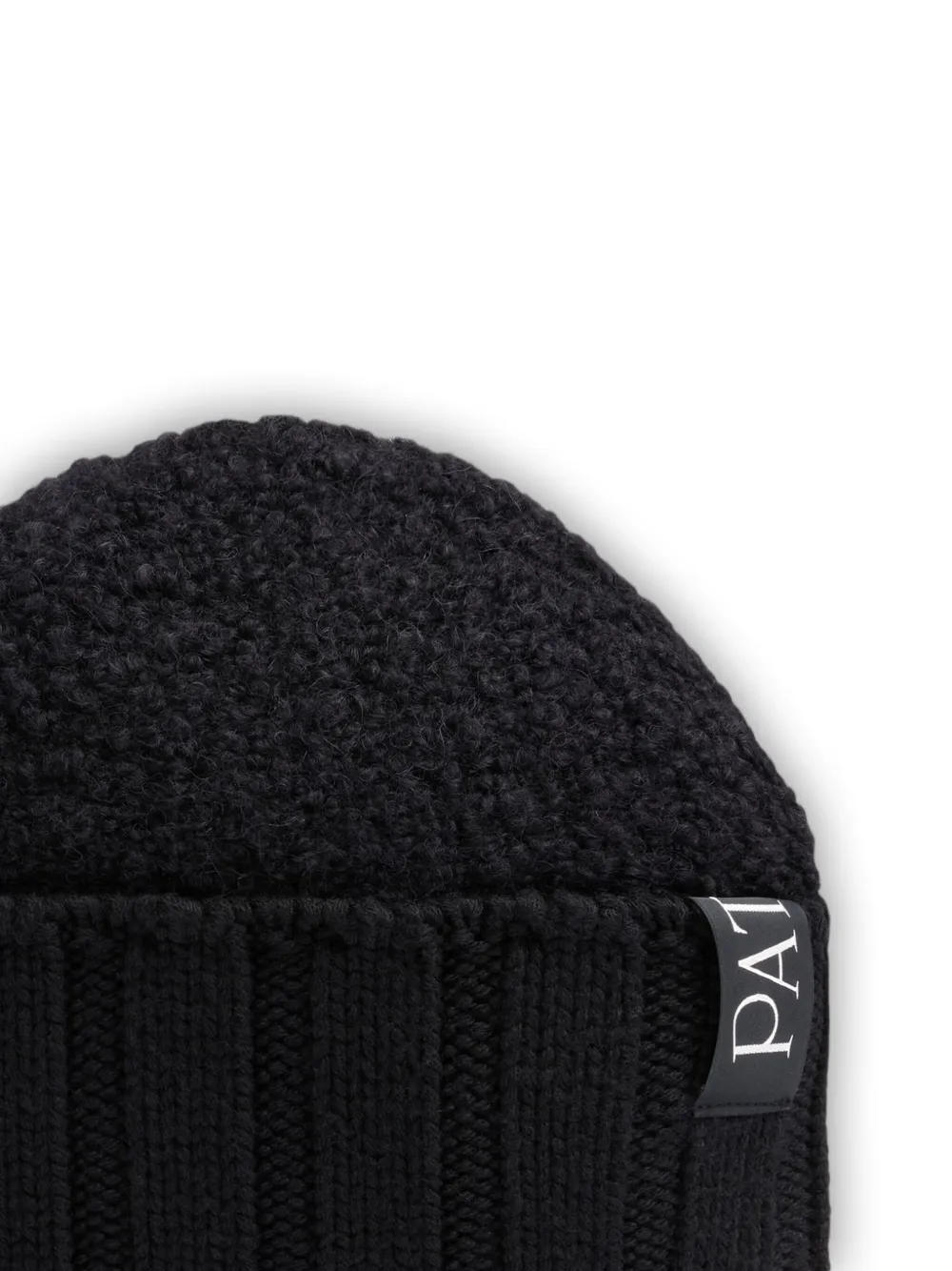 Patou Bouclé geribbelde muts Zwart