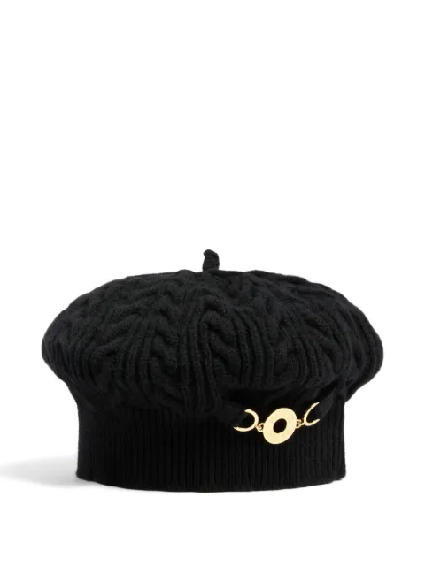Patou cable knit metal-detail beret