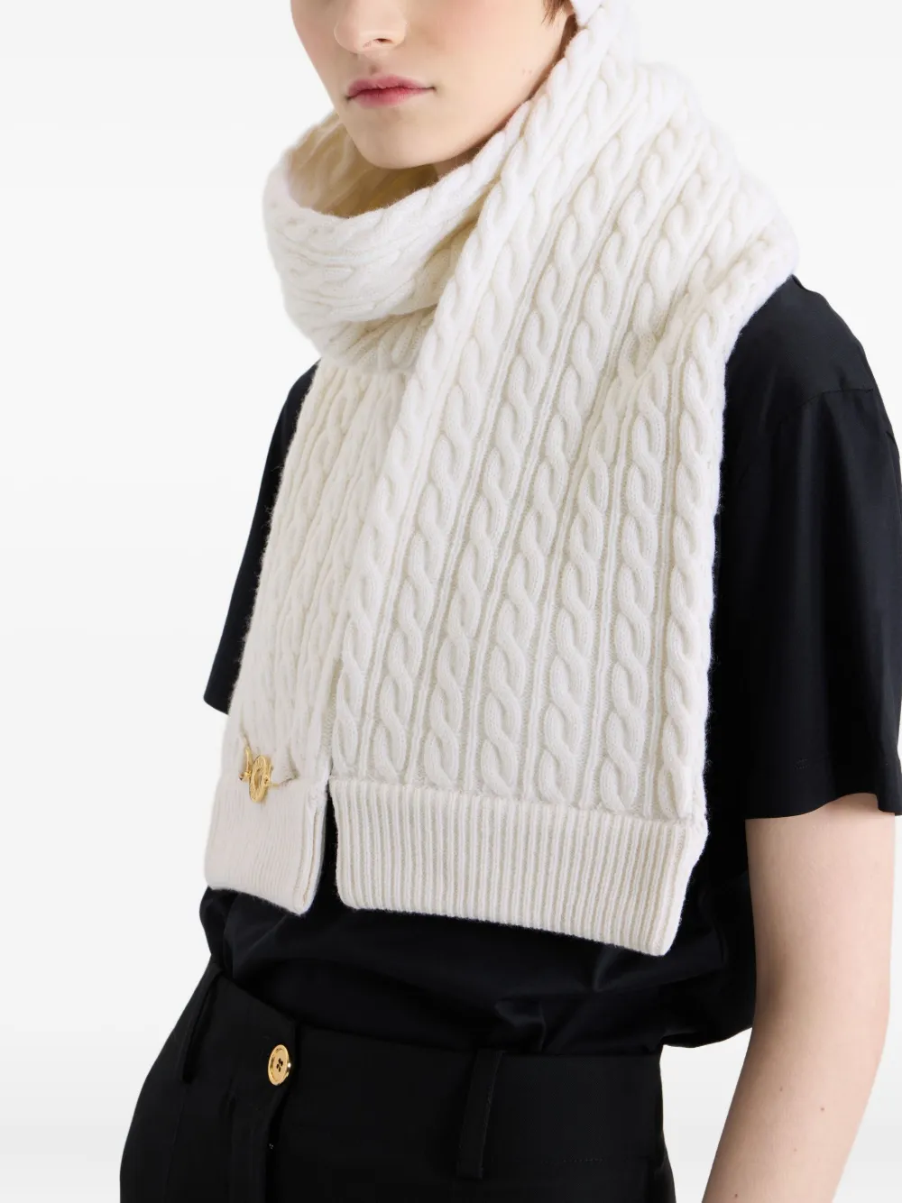 Patou kabelgebreide sjaal Beige