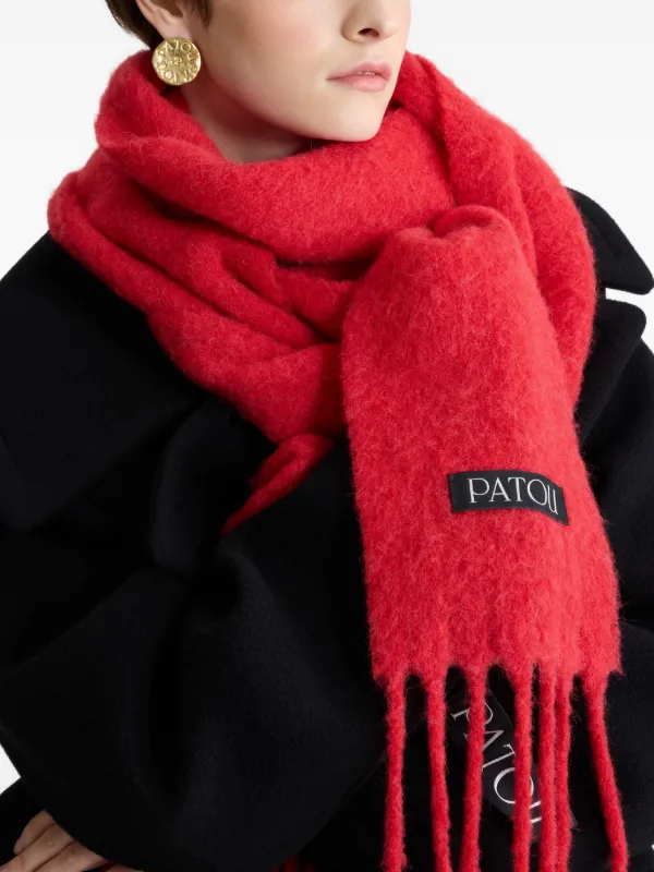 Patou Fringed Scarf Red FARFETCH UK