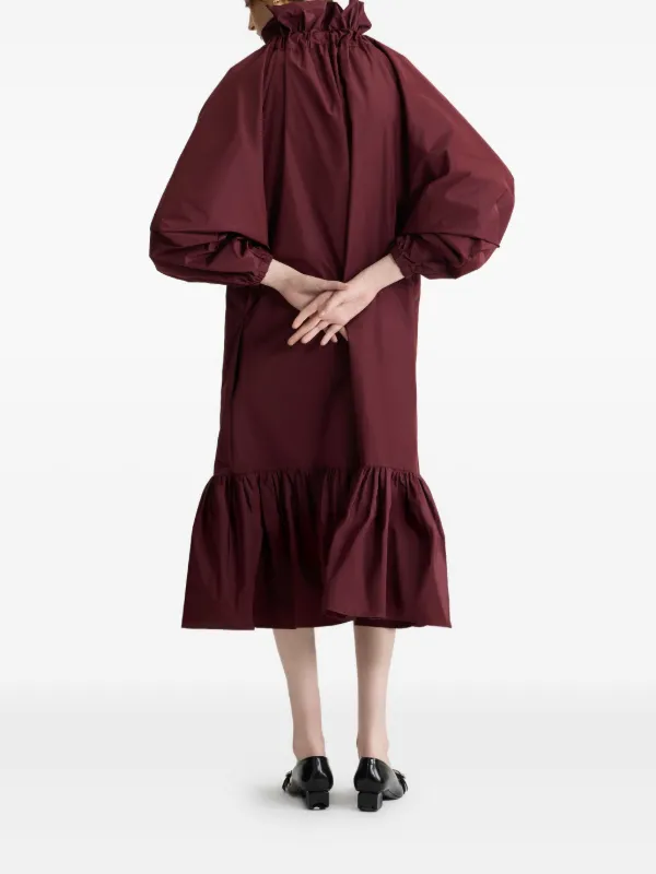PATOU パトゥ ラッフルヘム ドレス 関税込 国内発送 Patou ラッフルヘム ドレス | ブラウン | FARFETCH JP