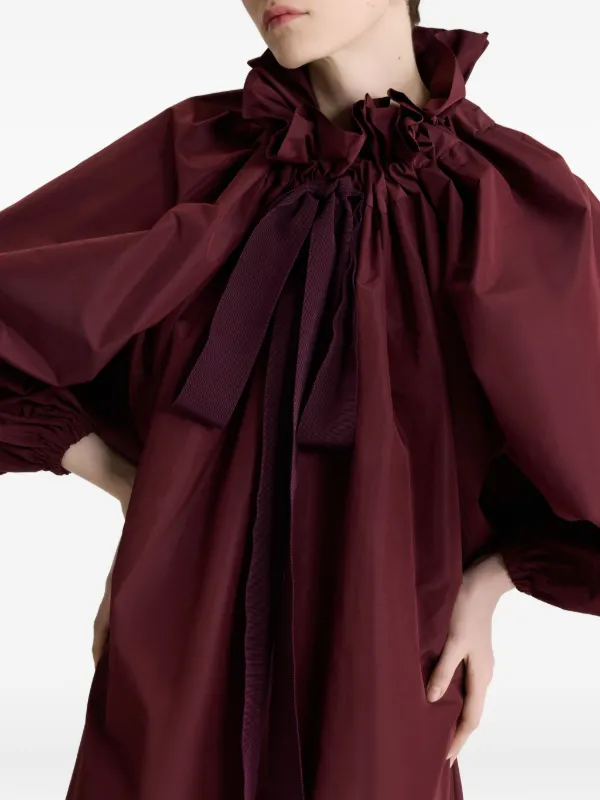 【PATOU 】 パトゥ ラッフルヘム ドレス Patou ラッフルヘム ドレス | ブラウン | FARFETCH JP