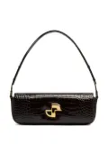 Patou Le Lock crocodile-pattern shoulder bag - Brown
