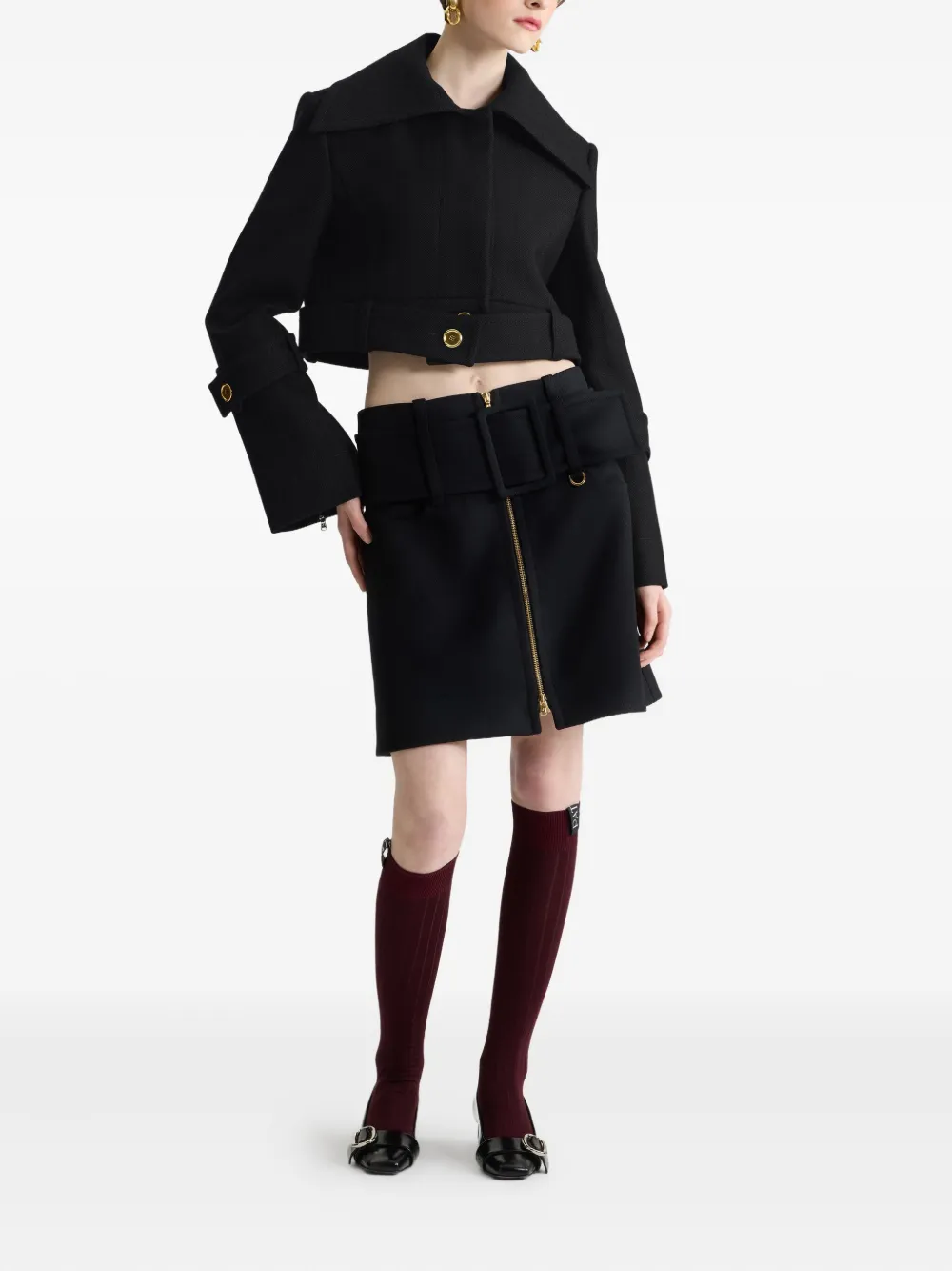 Patou belted wide-lapel jacket | Cropped Jackets | Image 2