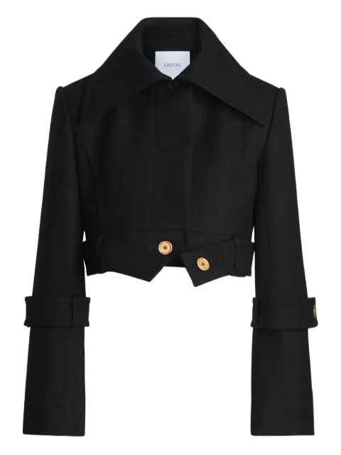 Patou belted wide-lapel jacket
