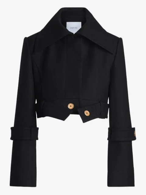Patou belted wide-lapel jacket