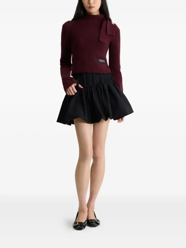 Patou パトゥ　ベルデットミニスカート Patou ベルテッド ミニスカート | ブラック | FARFETCH JP