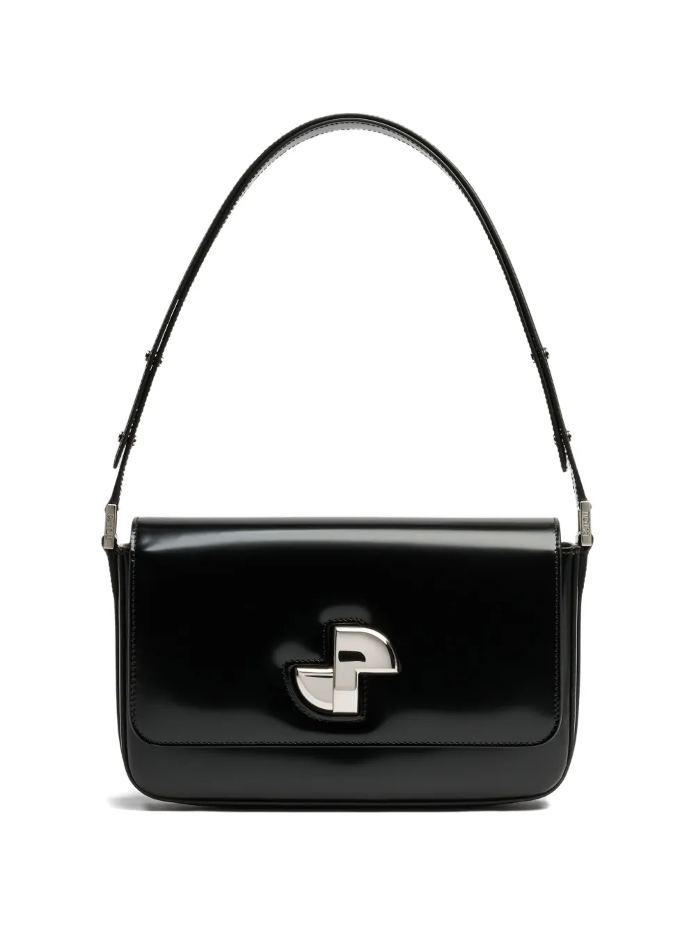 Patou Le Classic Lock leren schoudertas Zwart