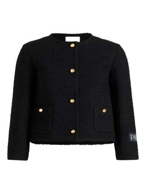Patou collarless tweed jacket