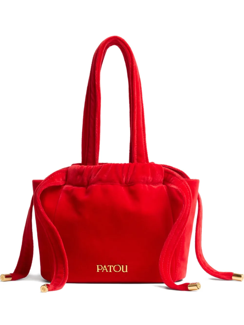 Patou Evening fluwelen tas met trekkoord Rood