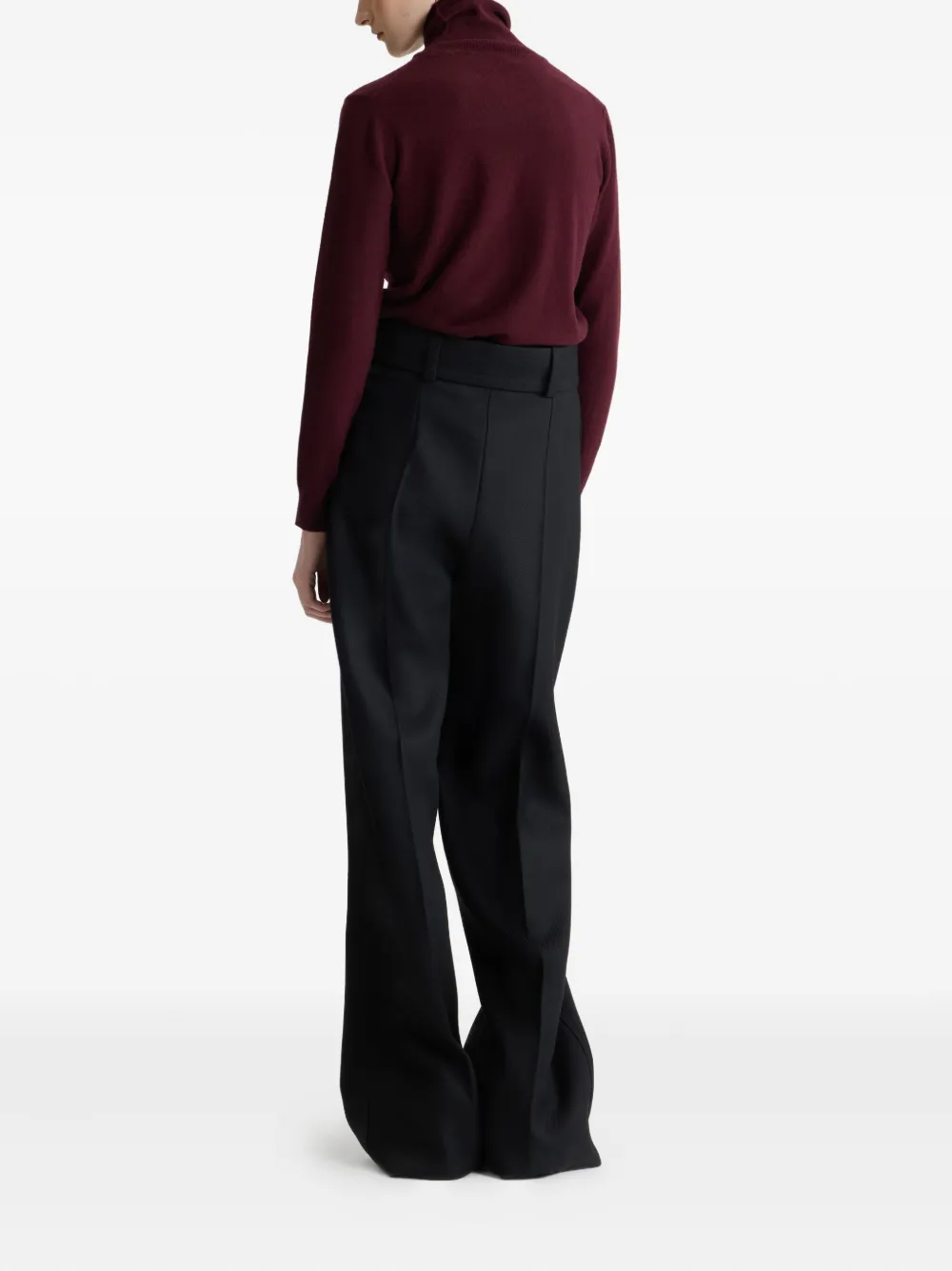 Patou Intarsia Turtleneck Jumper In Burgundy