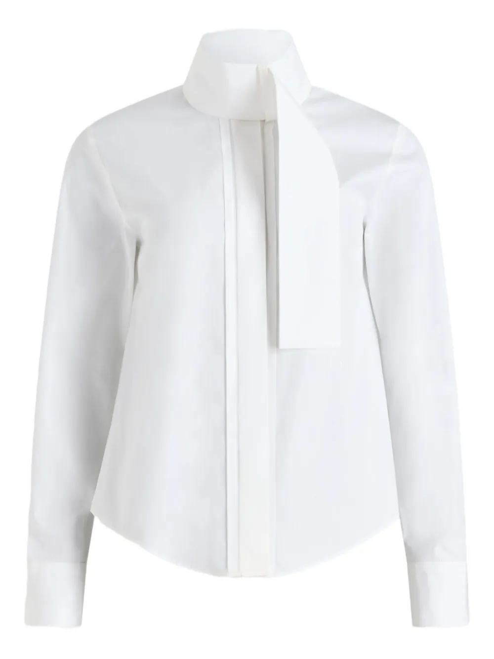 Patou Scarf-collar Poplin Blouse In White