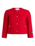 Patou patch-pocket tweed jacket - Red