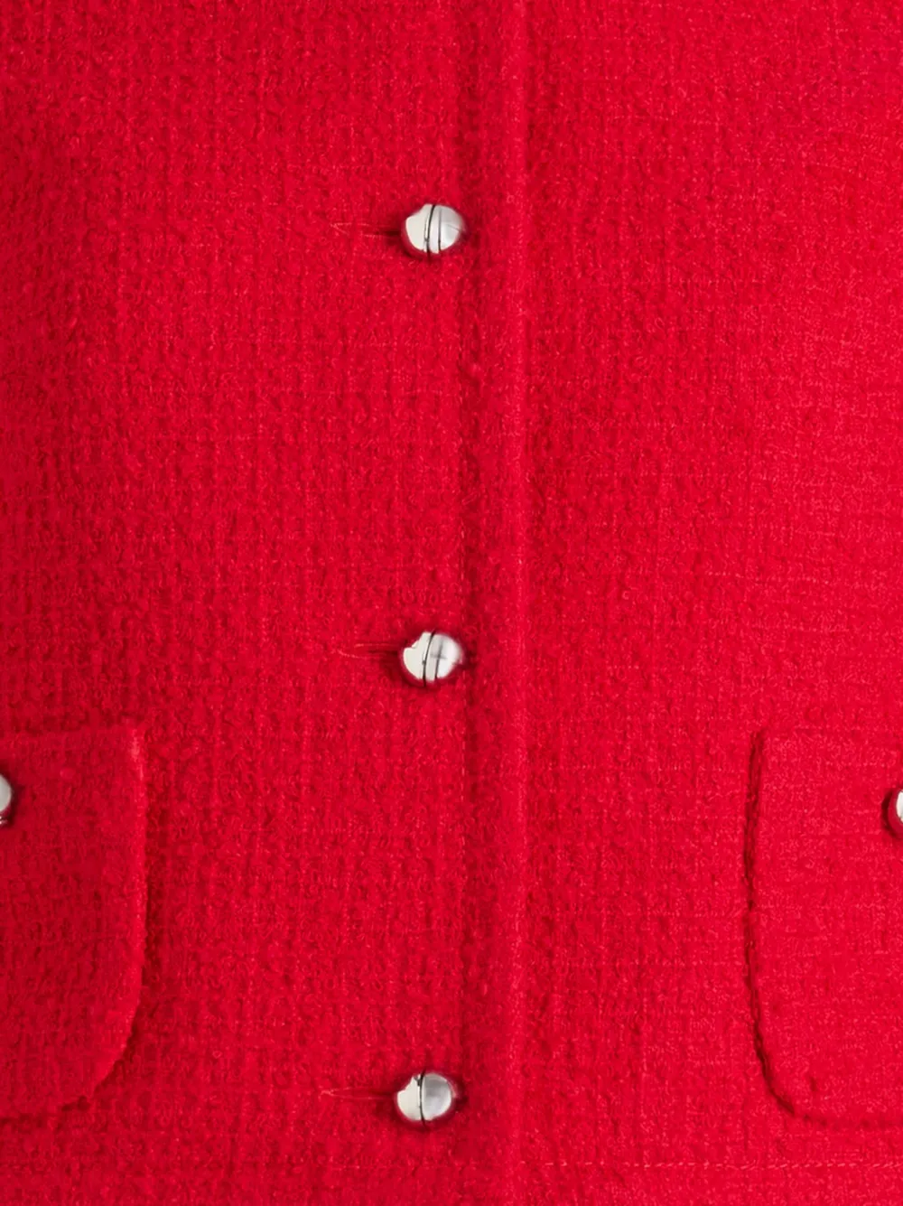 Patou Patch-pocket Tweed Jacket In Red
