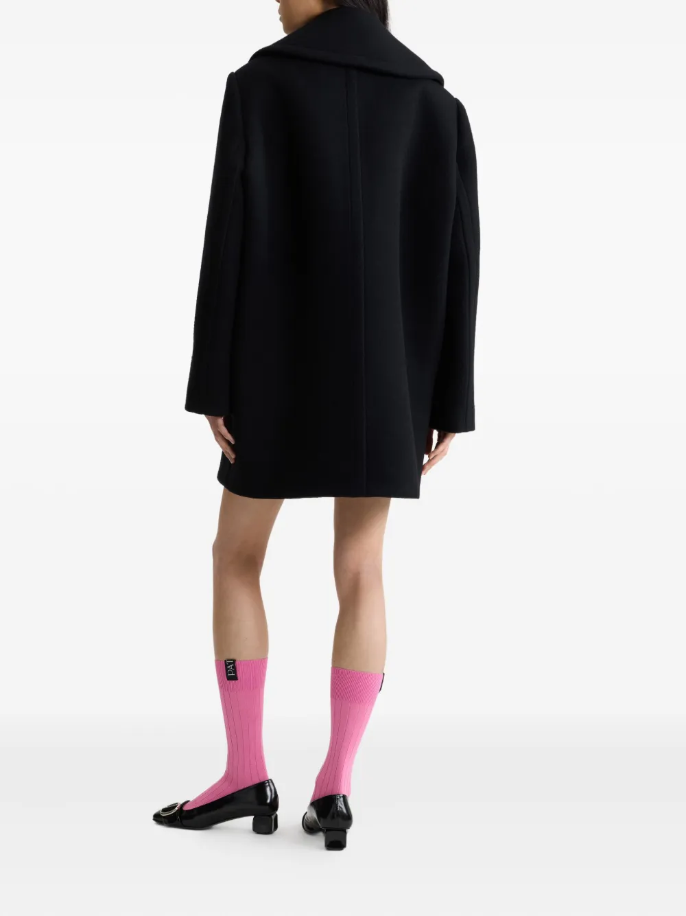 Patou double-breasted coat Zwart