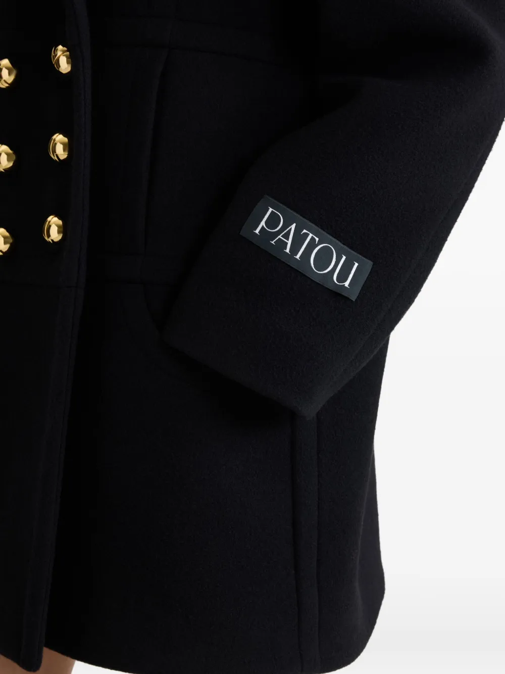Patou double-breasted coat Zwart