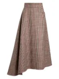 Patou asymmetric houndstooth midi skirt - 5082