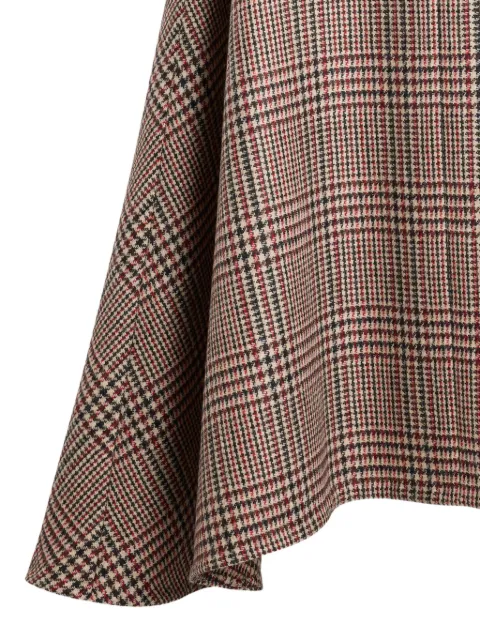 Patou asymmetric houndstooth midi skirt