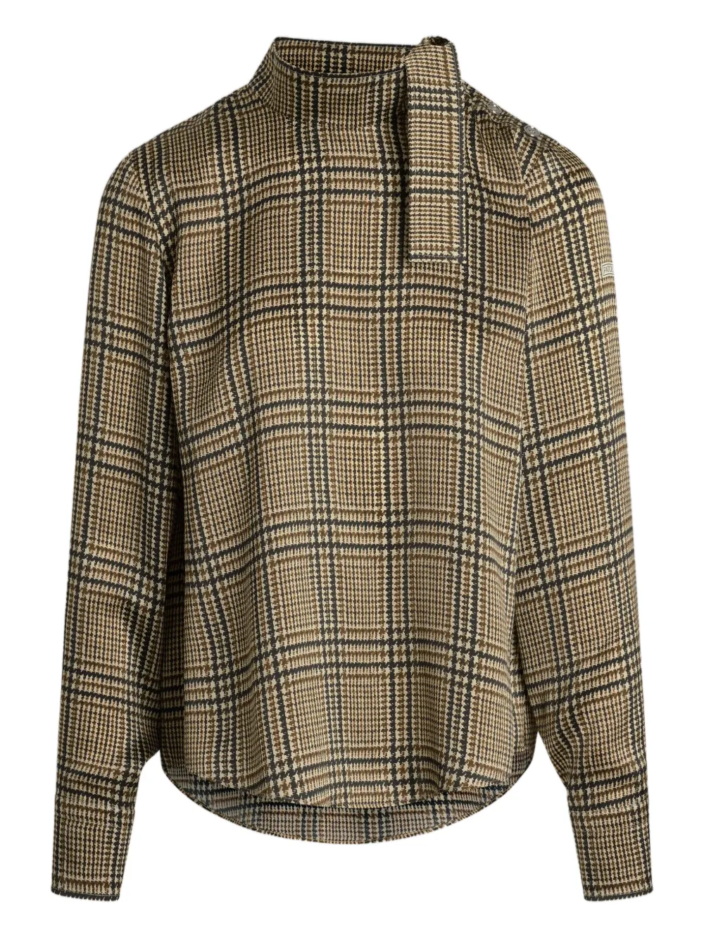 Patou Geruite blouse met sjaaldetail Beige