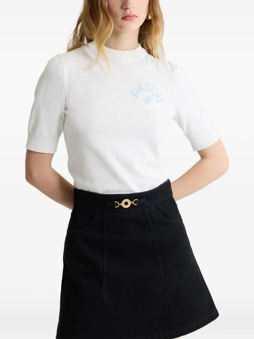 Patou bow-detail sweater Wit