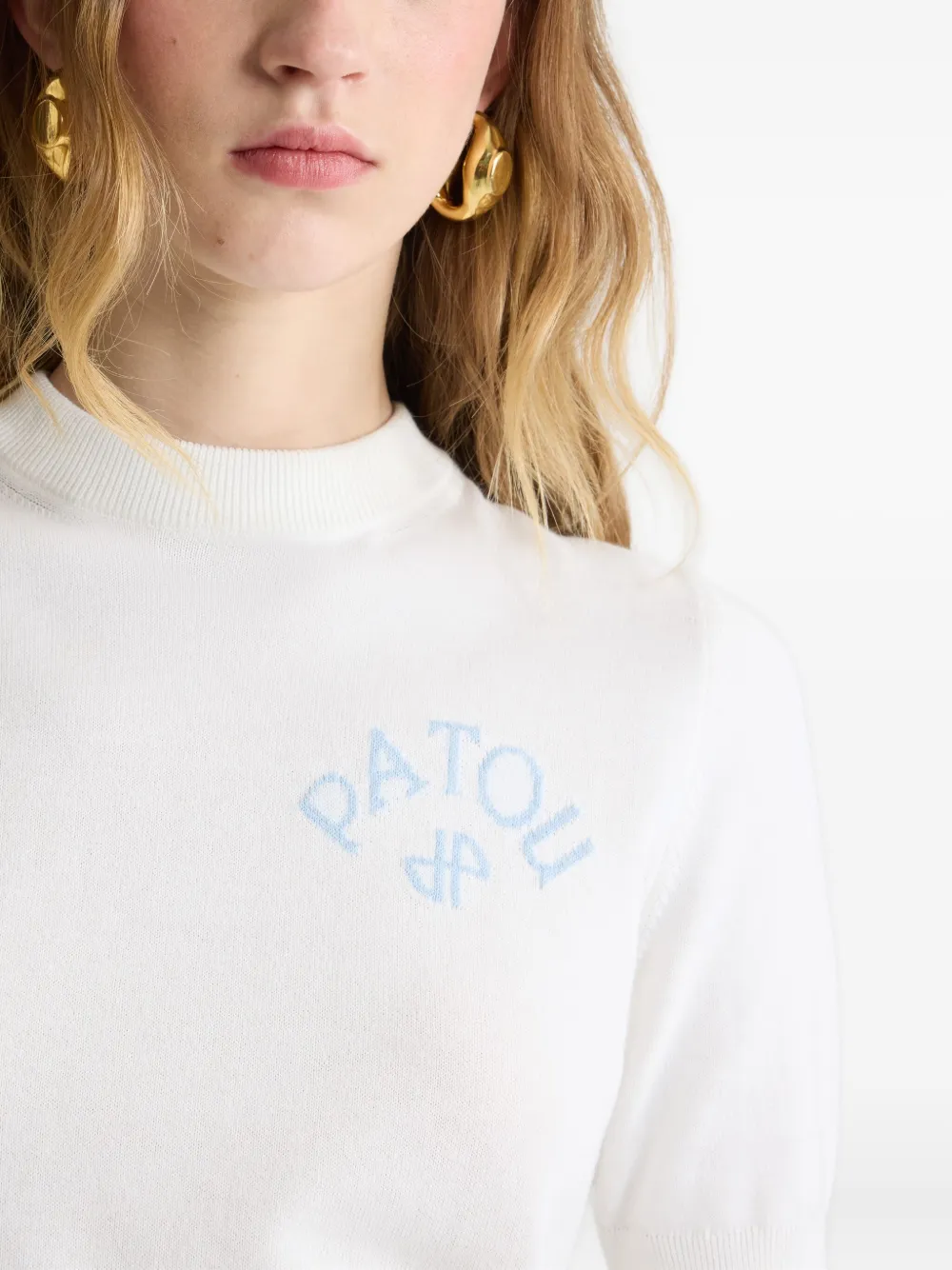 Patou bow-detail sweater Wit