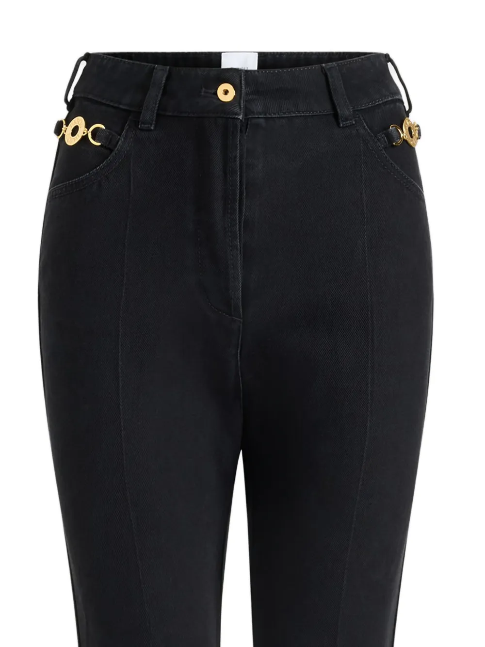 Patou Broek met kettingdetail - Zwart