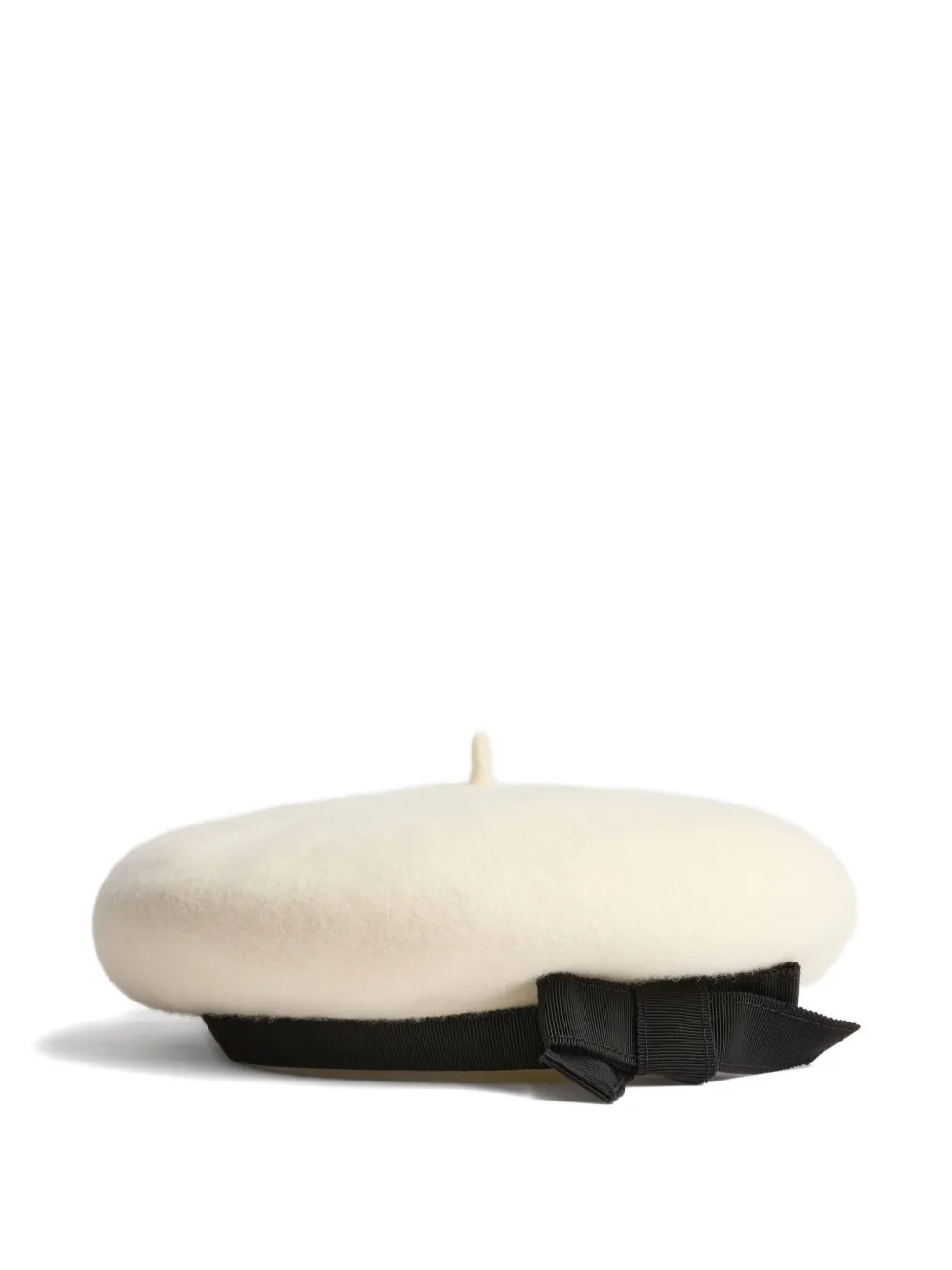 Patou Wollen baret met grosgrain strik Beige