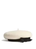 Patou grosgrain-bow wool beret - Neutrals