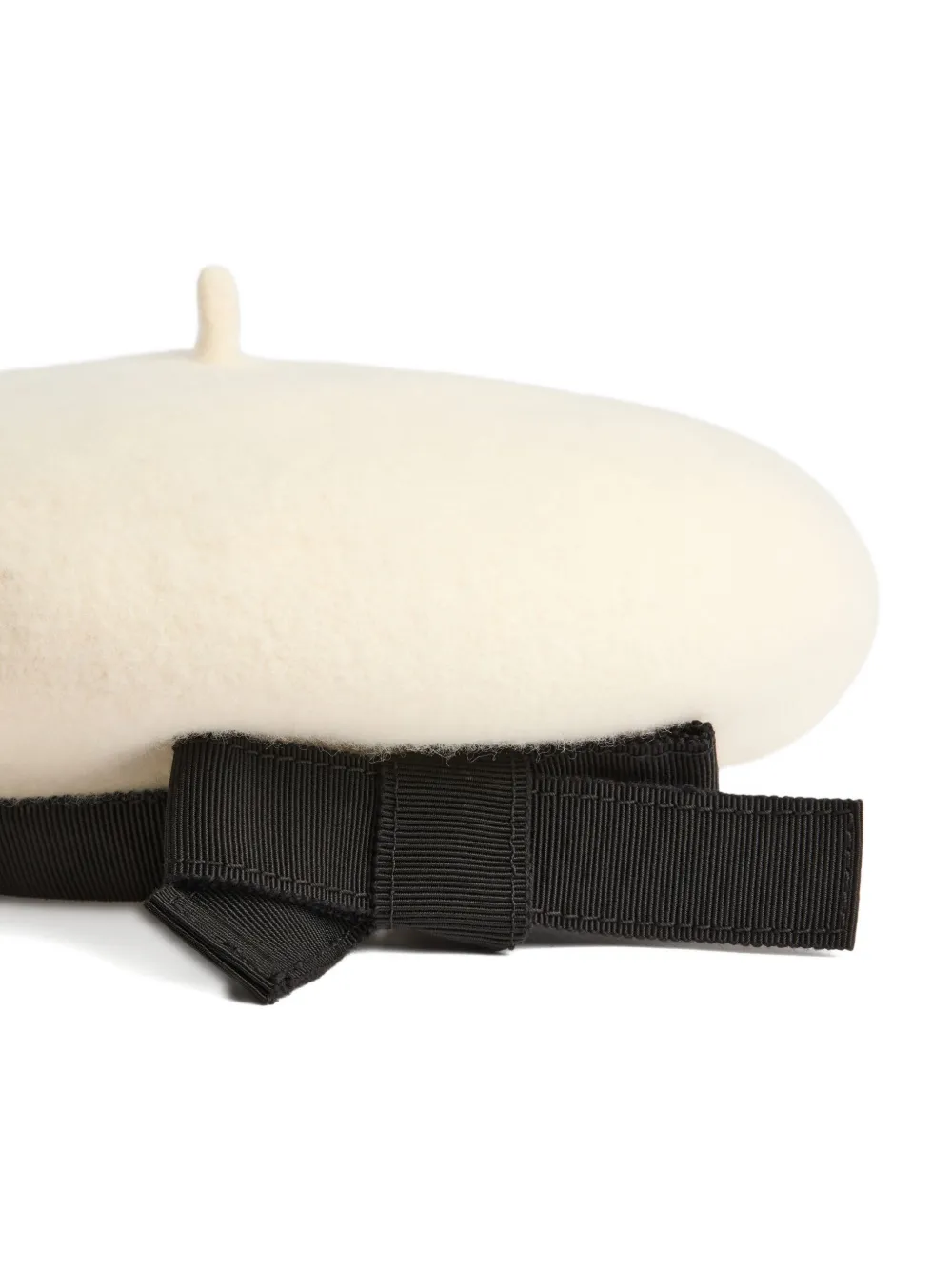 Patou Wollen baret met grosgrain strik Beige