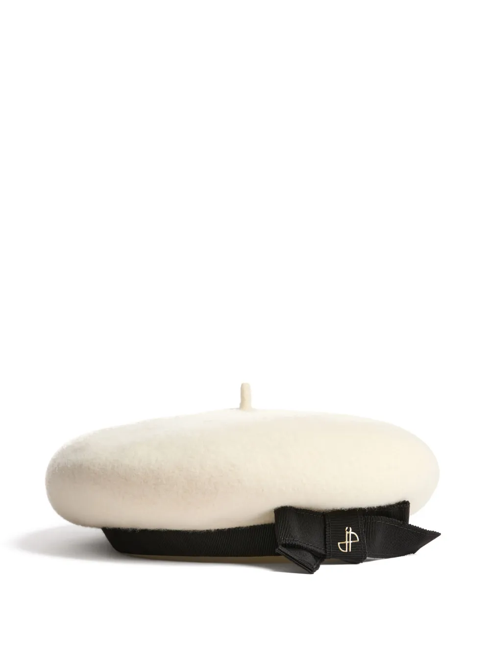 Patou grosgrain-bow wool beret | Neutrals | Image 1
