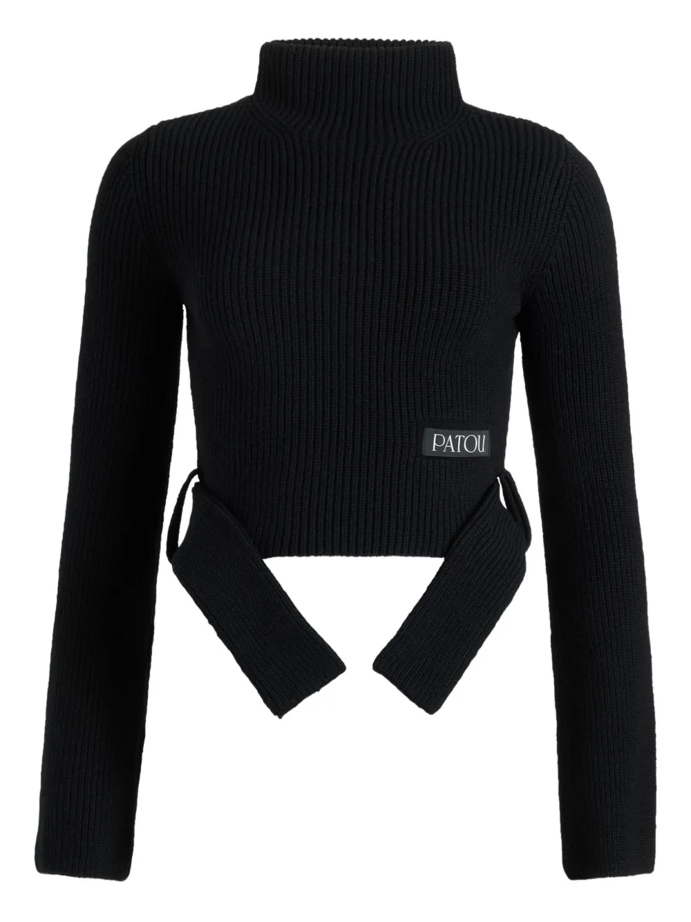 Patou Knitted Mock-neck Top In Black