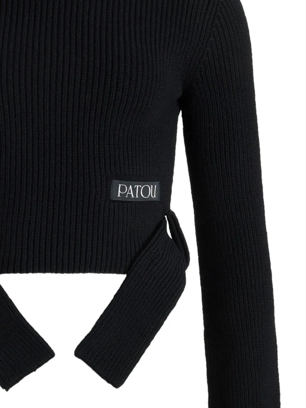 Patou Knitted Mock-neck Top In Black