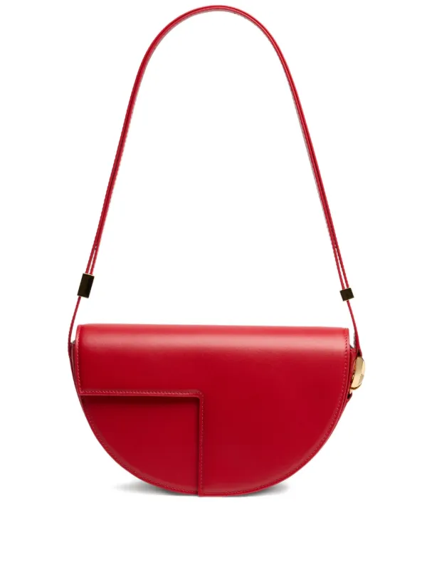 PATOU ショルダーバッグ　ハーフムーン Patou Le Patou ハーフムーン レザーショルダーバッグ | レッド