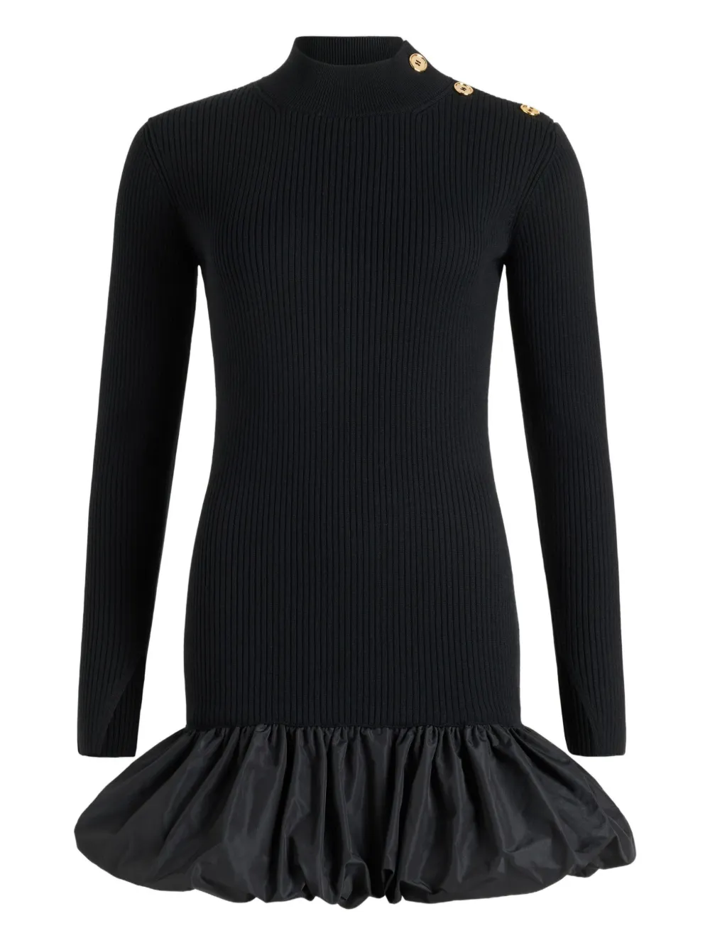 Patou ラッフルヘム ミニドレス - ブラック Patou ラッフルヘム ミニドレス - ブラック
