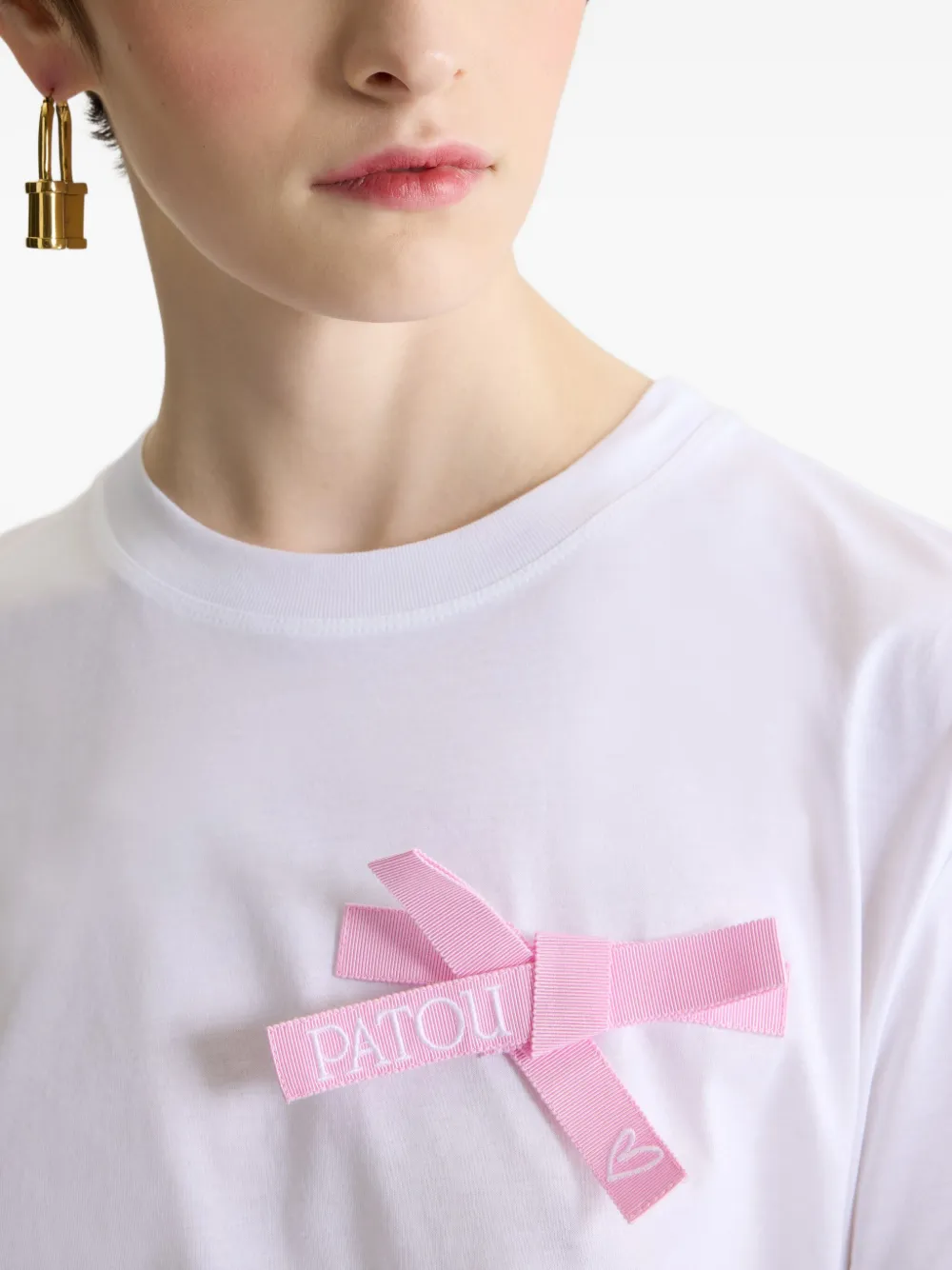 Patou T-shirt verfraaid met strik Wit