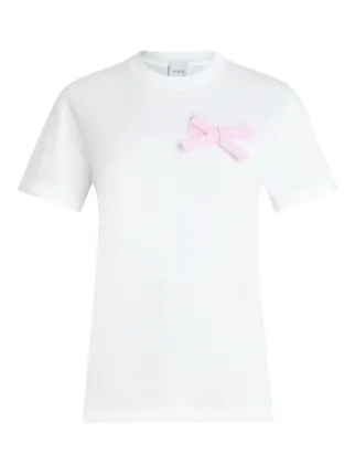 PATOU オーガニックコットン ボウ リボン Tシャツ S Patou | オーガニックコットン ボウTシャツ