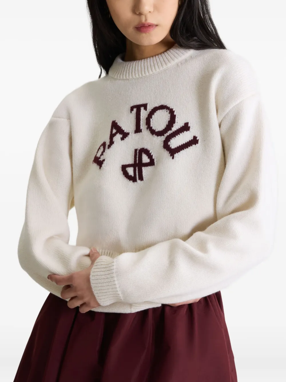 Patou Intarsia trui Wit
