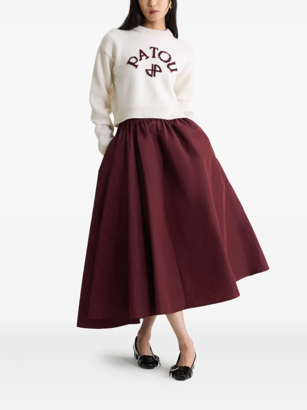 Patou Intarsia trui Wit