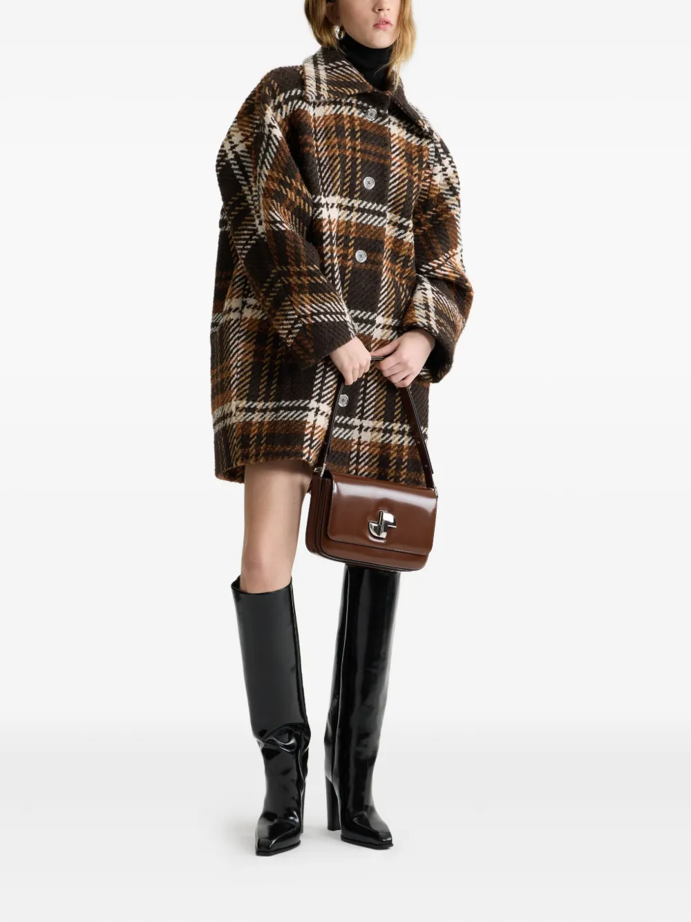 Patou checked wool coat | Single Breasted Coats | Image 2