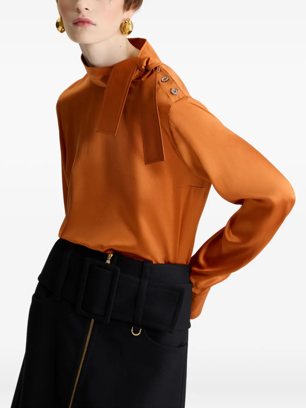 Patou Blouse met sjaaldetail Oranje