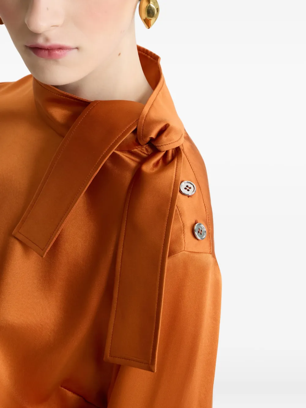 Patou Blouse met sjaaldetail Oranje