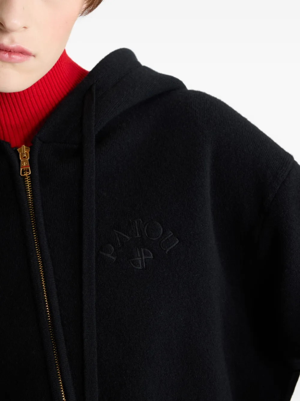 Patou Hoodie met geborduurd logo Zwart